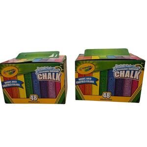 Lot Of 2 Crayola Washable Sidewalk Chalk 48ct Assorted Colors Outdoor Art NEW